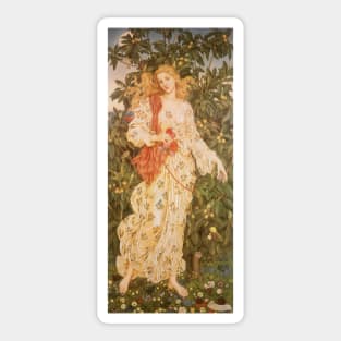 Flora, the Goddess of Blossoms and Flowers by Evelyn De Morgan Sticker